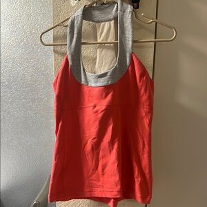 Red and Gray Women's Top